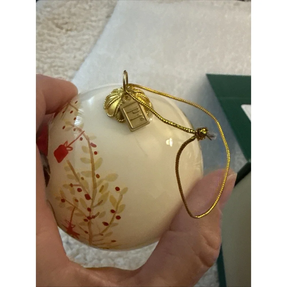 Pier 1 Imports 2018 Li Bien Christmas Ornament Mouse in Santa Hat Hand Painted